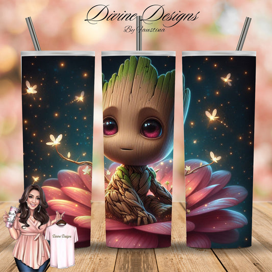 Groot Movie Character 20 oz Skinny Tumbler