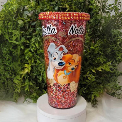 Lady and the Tramp Snow Globe Acrylic Tumbler 24oz