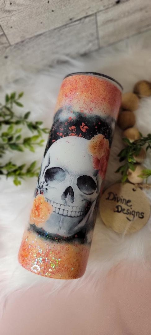 Skull Glitter Gothic Tumbler 20oz Tumbler