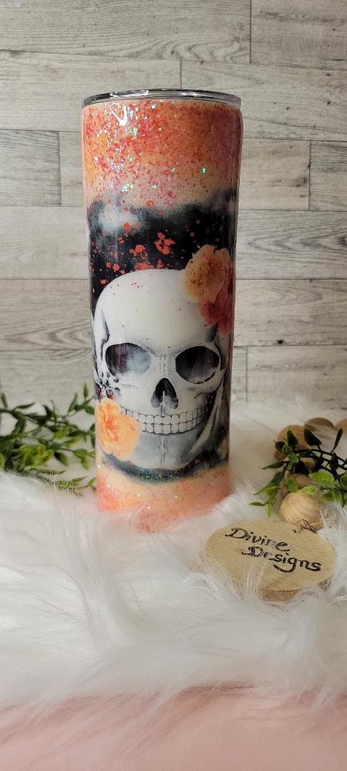 Skull Glitter Gothic Tumbler 20oz Tumbler