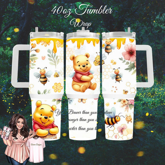 Winnie The Pooh  40oz Tumbler wrap