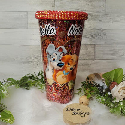Lady and the Tramp Snow Globe Acrylic Tumbler 24oz