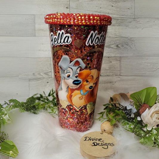 Lady and the Tramp Snow Globe Acrylic Tumbler 24oz