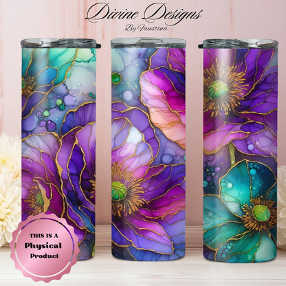 Purple Floral 20oz  Tumbler