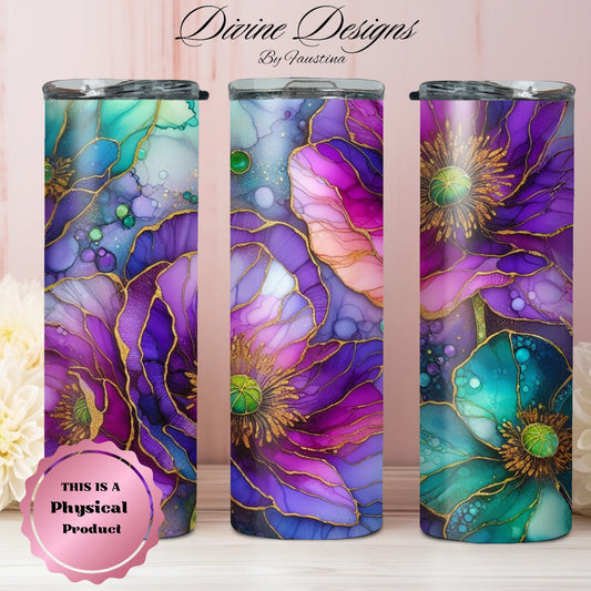 Purple Floral 20oz  Tumbler