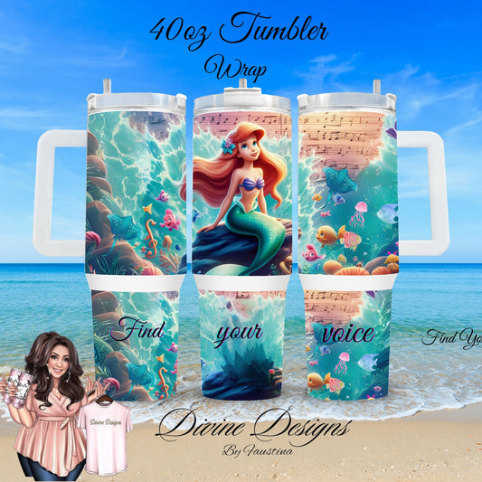 Mermaid 40oz Tumbler wrap