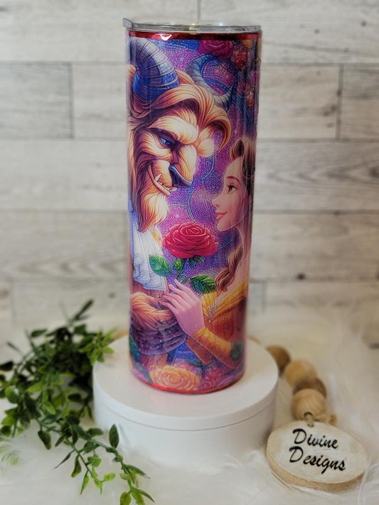 Princess Belle Stained Glass 20oz tumbler