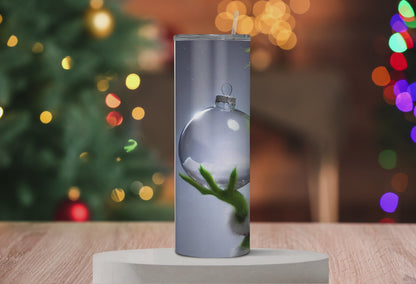 Grinch Ornament add your own Family Photo 20oz Tumbler