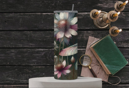 Dragonfly 20oz tumbler with lid and straw