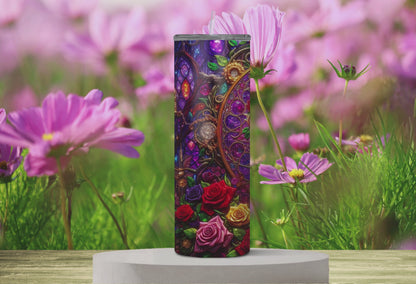 Princess Belle Tumbler 20oz with lid and straw