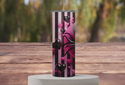 Jack Skellington & Sally "Love Until Death" 20oz Skinny Tumbler with Straw - Nightmare Before Christmas Inspired, Gothic Romance Drinkware, Fan Gift