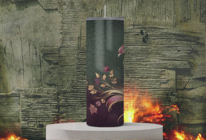 Majestic Phoenix "Rebirth & Bloom" 20oz Skinny Tumbler with Straw