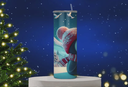 Penguins Kiss Christmas Tumbler 20oz