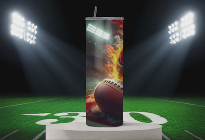 20 oz tumbler Football Fan Drinkware, Team Spirit Gift